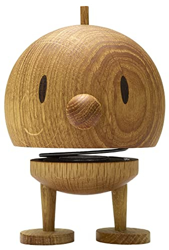 Hoptimist Bumble, Holzdeko, Wackelfigur & Glücksbringer aus Holz, Deko Skandinavisch, Deko Wohnzimmer, Büro & Schreibtisch, Tolle Kleine Geschenke, 7,5 x 8,5 x 10,7 cm, Medium, Oak