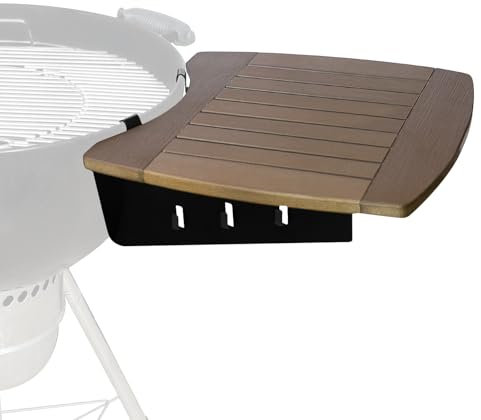 OLIGAI Grilltischablage für 55,9 cm Weber Wasserkocher Bambuskohlegrill Beistelltisch mit Utensilienhaken, Upgrade-Zubehör für Weber Master Touch & Original Kugelgrills, langlebiger Outdoor-Grilltisch