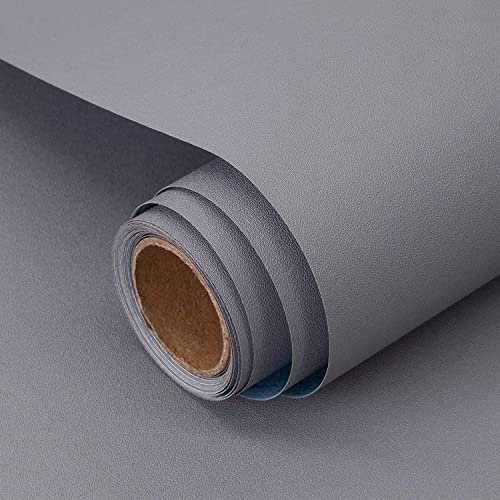 Decoroom Sticky Back Plastic Self Adhesive Paper Light Grey 90X500cm Peel and Stick Wallpaper Vinyl Wrap Roll Covering Cupboard Bedroom Living Room Removable DIY Refurbished Furniture Stickers