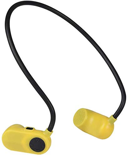 HUANGY Osteoconduttivo HiFi Bluetooth MP3 Player integrato 32G, collo da nuoto portatile con cuffie MP3, IPX8 Lettore musicale MP3 sportivo impermeabile con cuffie (giallo)