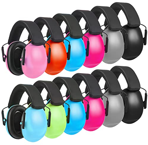 Amylove 12 Pcs Kids Ear Protection Noise Cancelling Headphones Ear Muffs Bulk 27db Adult Noise Reduction Hearing Earmuff (Universal Fit (kids & Adults),Classic Style)