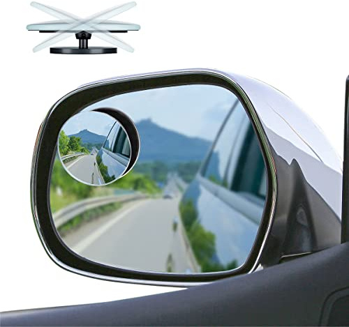 Toter Winkel Spiegel, 2 Stk. HD Convex Glass Angle Adjustable für Seitenspiegel, Toter Winkel Spiegel mit großem Winkel, drehbar für Suv, LKW, Fahrzeug (Rund)