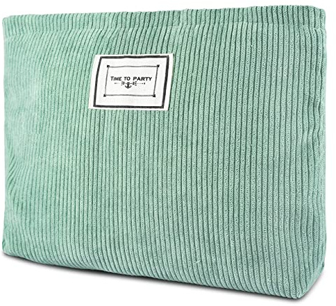 Yosemy Kulturtasche Kosmetiktasche Waschtasche Cord-Kosmetiktasche Makeup Organizer Multifunktionaler Reisen Kulturtasche für Damen Mädchen, Grün