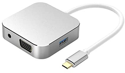 DOMELA Câble Audio, câble d'instrument, USB Type-C vers HDMI Compatible VGA Audio USB3.0 Station d'accueil for MacBook Type C USB 3.0 HUB