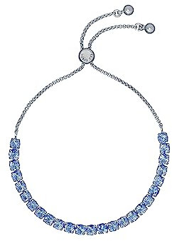 Ted Baker Melrah Icon Crystal Adjustable Tennis Bracelet For Women (Silver/Light Sapphire Crystal)