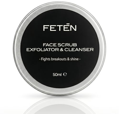 FETEN Ansiktsskrubb för Män - Ansiktsrengöring Tar Bort Pormaskar - Rengöringsgel för Fet Hud - Ansiktskräm för Män - 50 ML