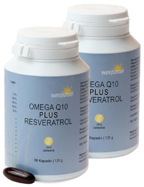 Wellpursan Omega Q10 Plus - 180 Kapseln premium Omega-3 Fettsäuren Kapseln mit 2100mg Fischöl pro Tagesdosis (davon 378mg EPA & 252mg DHA), zusätzlich angereichert mit Vitaminen