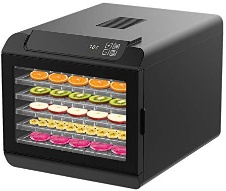 NUANYI Deshidratador eléctrico Profesional para el hogar, deshidratador eléctrico de Alimentos, Frutas, Verduras, Carne para Mascotas, secador de Aire Profesional para el hogar, 6 Capas