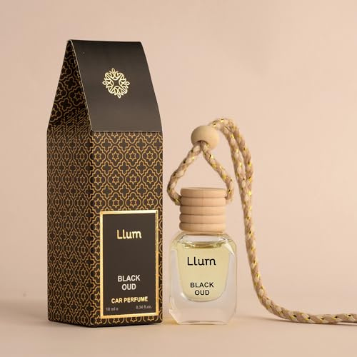 Llum Black Oud Hanging Car Air Freshener – Luxury Automotive Perfume Diffuser 10ml (0.34 fl oz), Long-Lasting Fragrance, Alcohol-Free Non-Toxic Scent