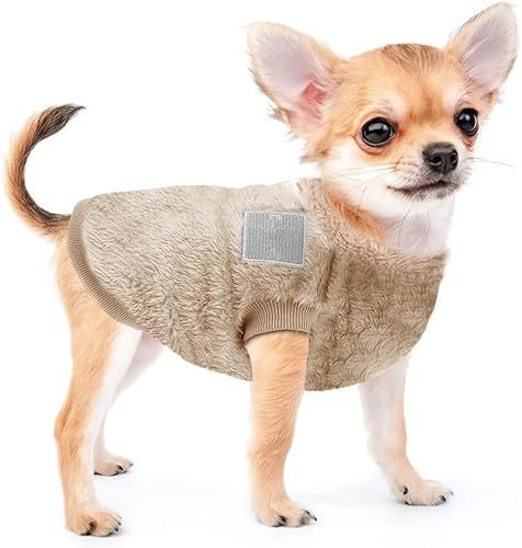 Voarge Manteau d'hiver pour animal de compagnie en laine avec anneau en D, pull chaud d'hiver pour chien et chat, manteau pour animal de compagnie et costume pour chiot, gris, M (brun, XL)