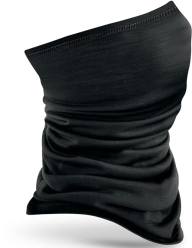 Merino Wool Multi-Purpose Headwear - Breathable, Quick-Drying, Anti-Bacterial, and Odor Resistant - Available in Black, Military Green, and Steel Blue (Black)
