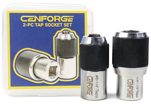 Cenforge 2-PC Tap Socket, Adjustable, 3/8 Drive Tap Sockets for Taps, Reamers, Screw Extractors (3095001)