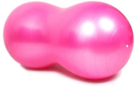Erdnuss-Yoga-Ball für Zuhause, Fitnessgeräte, Sport, Fitnessstudio, Yoga, Pilates, Training, mit Pumpe, 90 x 45 cm, Rosa