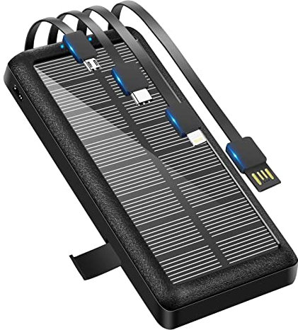 Power Bank 30000mAh Caricabatterie Portatile Solare Ricarica Rapida Batteria Esterna Powerbank Universale