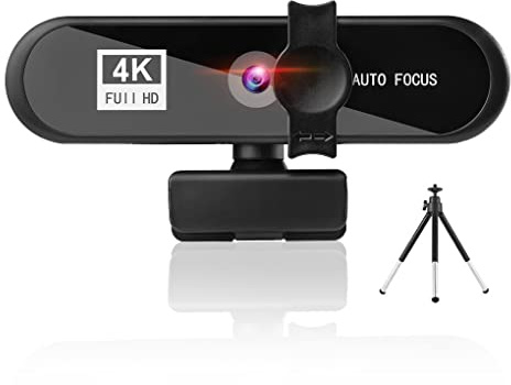 Suammiitstrieadea Webcam per computer con messa a fuoco automatica HD USB online regolabile per PC con microfono cablato di ricambio webcam esterna videocamera nera 4K