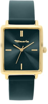 Tamaris Dam Klocka - Dam armbandsur tillgänglig i silver, guld, roséguld, svart, blå, rosa, vinröd, grön - Runt & fyrkantigt boett också med blommönster, vattentät