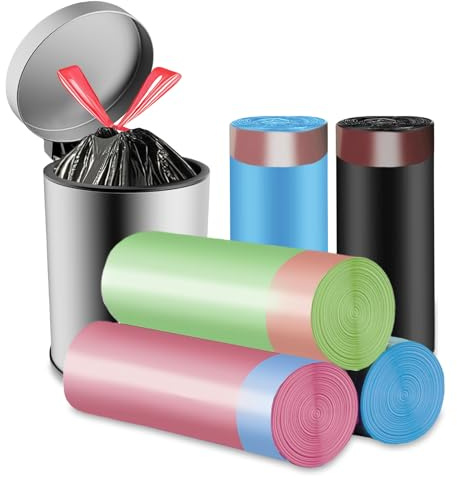 Flintronic 75PCS Bolsa de Basura, 50x60cm Bolsas de Basura Resistentes Antigoteo, Resistentes Bolsas con Cinta de Cierre, para Residuos de Alimentos, Hogar, Jardín, Cocina, Oficina (Color)