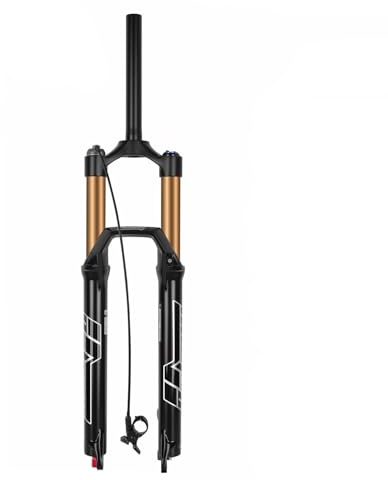 QIANMEI Fahrrad Federgabel 26/27,5/29 Zoll Mountainbike-Vorderradgabel Mit Federung, 140 Mm Federweg, Öl-Gas-Hybrid-Stoßdämpfungssystem, 9 X 100 Mm Schnellspanner(Gold Remote Control,29'')