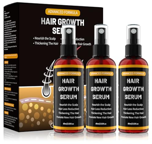 Spray de suero para el crecimiento del cabello para hombres/mujeres, acelera el crecimiento del cabello, previene la caída del cabello, con biotina y romero para aceite de crecimiento capilar, aceite