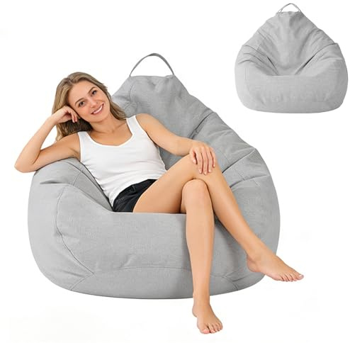 BUERPINKING Sitzsack Kinder Erwachsene, Sitzsack Bezug Ohne Füllung, sitzsack XXL mit Reißverschluss für Schlafzimmer, Büro, Wohnzimmer, Terrasse