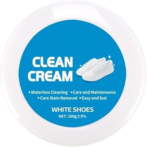 Crema limpiadora de zapatos blanca, sólida multiusos sin lavado, viene con esponja que elimina las manchas, crema limpia de zapatos blancos para cuero de silicona,1pcs