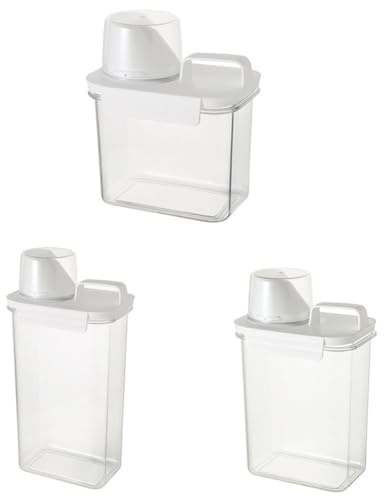 Vibsky Dispenser per detersivo per bucato con misurino, contenitore ermetico e a prova di perdite, per detersivo in polvere, 1100 ml/1800 ml/2300 ml