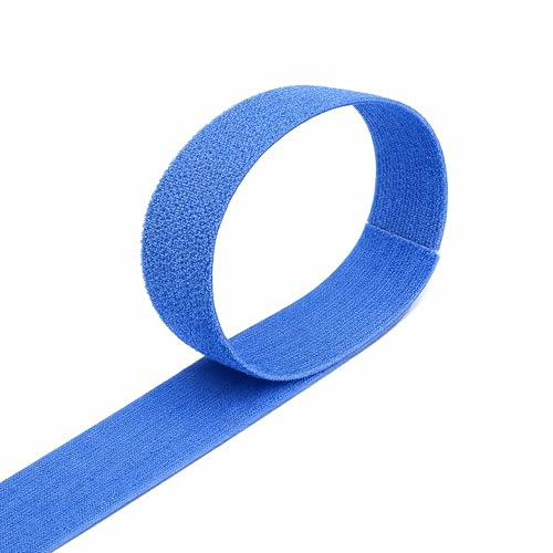 VELCRO® Brand ONE-WRAP® Back-to-Back Tape Roll, 20mm Wide Reusable Self-Gripping Cable Wrap for Cable Management, Cut-to-Length Hook & Loop Strap, Pre-Packed 1m–25m Roll Options (Blue, 20MMX2M)