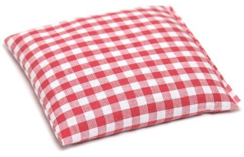 Dinkelkissen 12x12cm rot-weiß - Wärmekissen & Kältekissen Körnerkissen