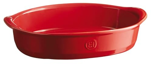 Emile Henry EH029052 - Recipiente para Horno, Forma Ovalada, tamaño Mediano, de cerámica, 35 x 22,5 x 8 cm, cerámica, Grand Cru, 35 x 22,5 x 8 cm