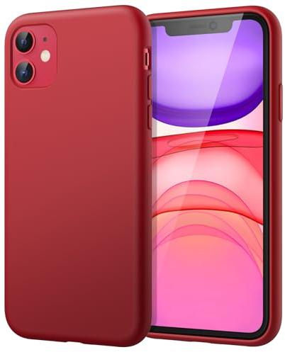 JETech Silikon Hülle für iPhone 11, Rot | Seidig Weiches Gefühl, Stoßschutz, Kratzfest, Mikrofaser-Innenfutter