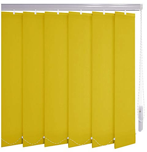 Sonnenschutz-HH® - Lamellenvorhang gelb lichtdurchlässig - Breite 70 cm x 50 cm Höhe - Lamellenbreite 127mm Vertikaljalousie Vertikalanlage Schiebevorhang