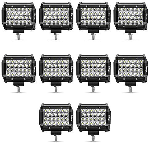 Faro Trabajo LED Focos de Coche 12V 4 72W Faros LED Tractor Spotlight | 7200LM IP67 Impermeable Luz Antiniebla Luz de Niebla para Offroad Moto ATV SUV Camión Barco, 10PCS