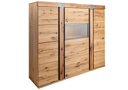 MASSIVMOEBEL24.DE | Highboard Wildeiche/Zerreiche 160x45x142 Natur New Amsterdam #07