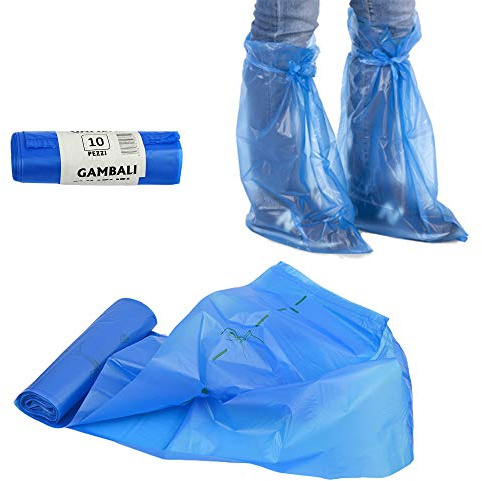 IMBALLAGGI ALIMENTARI PZ 50 Gambali HDPE 41 X 64 + Laccio Colore Azzurro MONOUSO da Utilizzare in Diversi Ambienti