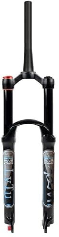 LvTu Luft Mountainbike Gabel 26 27,5 29 er Federweg 160mm Bergab MTB Federgabel, Ultraleicht Legierung Stoßdämpfer - Schwarz (Color : Tapered Manual, Size : 26 inches)