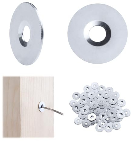 Muzata 20 Pack Cable Railing Adhesive Sleeves T316 Stainless Steel Adhesive Grommet Protector Sleeves for 1/8 5/32 3/16 Wire Rope Cable Railing Hardware Kit Wood Metal Posts CR91