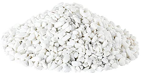 Gexmile Guijarros Blancos Grava Natural Decorativa Piedras de Roca Río para Maceta Jardín Casa Florero Acuario Diámetro 3-6mm 1000g