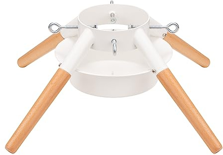 White Christmas Tree Stand Metal Xmas Tree Base Holder Stand for 10ft Real Tree Christmas Tree Decorations Fits Up to 4.9 Xmas Tree Trunks