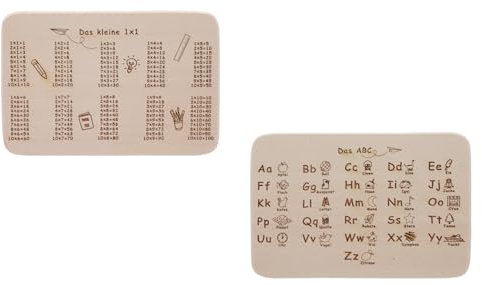 2 tavole da colazione in legno di faggio per studiare l'inizio della scuola, idea regalo per studenti (1 x 1 + ABC)