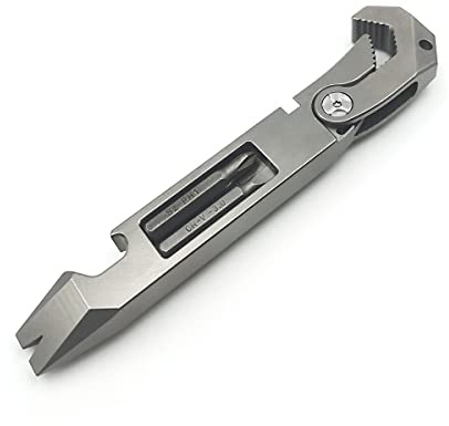 ResafeLy EDC Hebelstange, Titan-Multifunktionswerkzeug für Schraubenschlüssel, Schraubendreher, Nagelzieher, Flaschenöffner mit Taschenclip