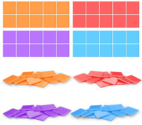 Furuising 40 Pcs Diamond Art Wax, 2.5cm x 2.5cm Diamond Art Wax, Colourful Diamond Painting Glue Clay Accessories for Diamond Painting Cross-Stitch Art DIY(4 Colors), Orange/Purple/Red/Blue