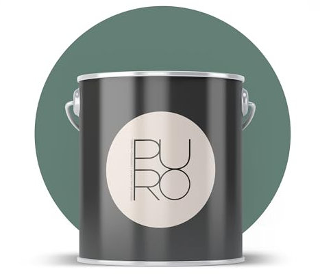 Livingwalls PURO Premium Wandfarbe c4010 - Malerfarbe für Wohnräume und Arbeitszimmer mit sehr hoher Deckkraft - matte hochwertige in Grün - 1l