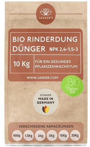 JASKER'S Bio Rinderdung Dünger 10Kg - Ideal als Naturdünger - 100% natürlich - Tierfreundlich