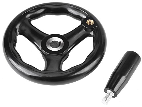 1 Pièce De Fraiseuse De Tour 12 × 125 Mm, Volant Rond Noir à 3 Rayons, Roue De Retrait Pliante, Rotation De Manivelle Pour Fraiseuse, Tour Meuleuse, Volant Rond, Poignée De Perceuse Artisanale
