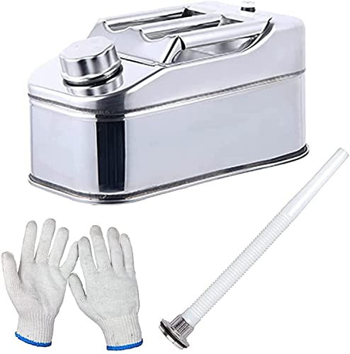 Heizöl-Aufbewahrungskanister, 5 l, tragbarer Metall-Kraftstoffkanister, 304-Edelstahl-Benzinkanister mit Ölführungsrohr, Transport, Lagerung, Diesel-Ersatzkanister (A 5 l