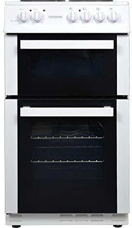 Statesman FUSION50W Double Oven Electric Cooker, 4 Hotplates, Separate Grill, 50cm Wide, White