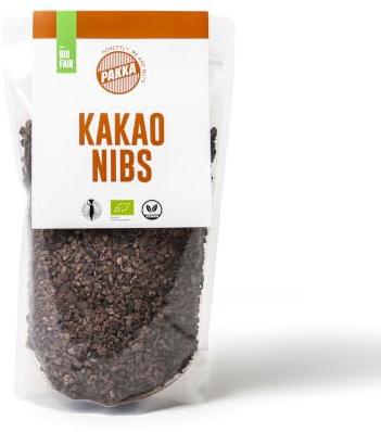 PAKKA Bio Fairtrade Kakao Nibs, 500g, Öko & Fair, Cacao Cocoa Nibs, direkt hergestellt und abgefüllt vom Produzenten in Kolumbien, vegan,500 g (1er Pack))