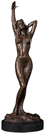KARFRI Gartenskulpturen & Statuen Statuen Bronze Nackte Frau Statue Figur Bronze Skulptur Hotel Heimdekoration