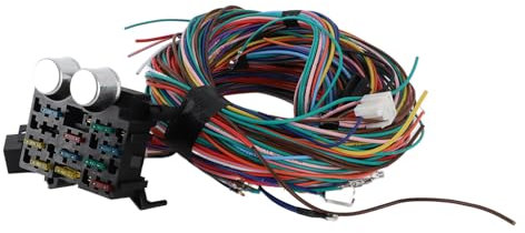 Juego de Mazos de Cables con Fusibles, Buena Electricidad Conductora Juego de Mazos de Cables de 12 Circuitos para Hot Rods Classi y