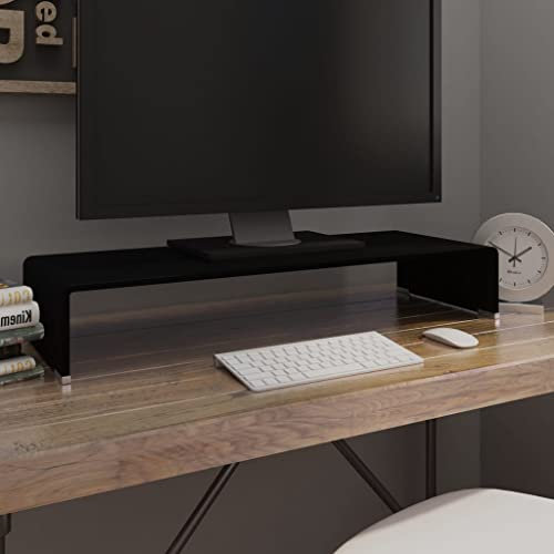 AJSEOYBS Fernseher Tisch,Tv Kommodetv-Tisch/BildschirmerhöHung Glas Schwarz 80x30x13 Cmgeeignet Geeignet für Wohnzimmer, Schlafzimmer, Büro, Empfangsraum, Arbeitszimmer